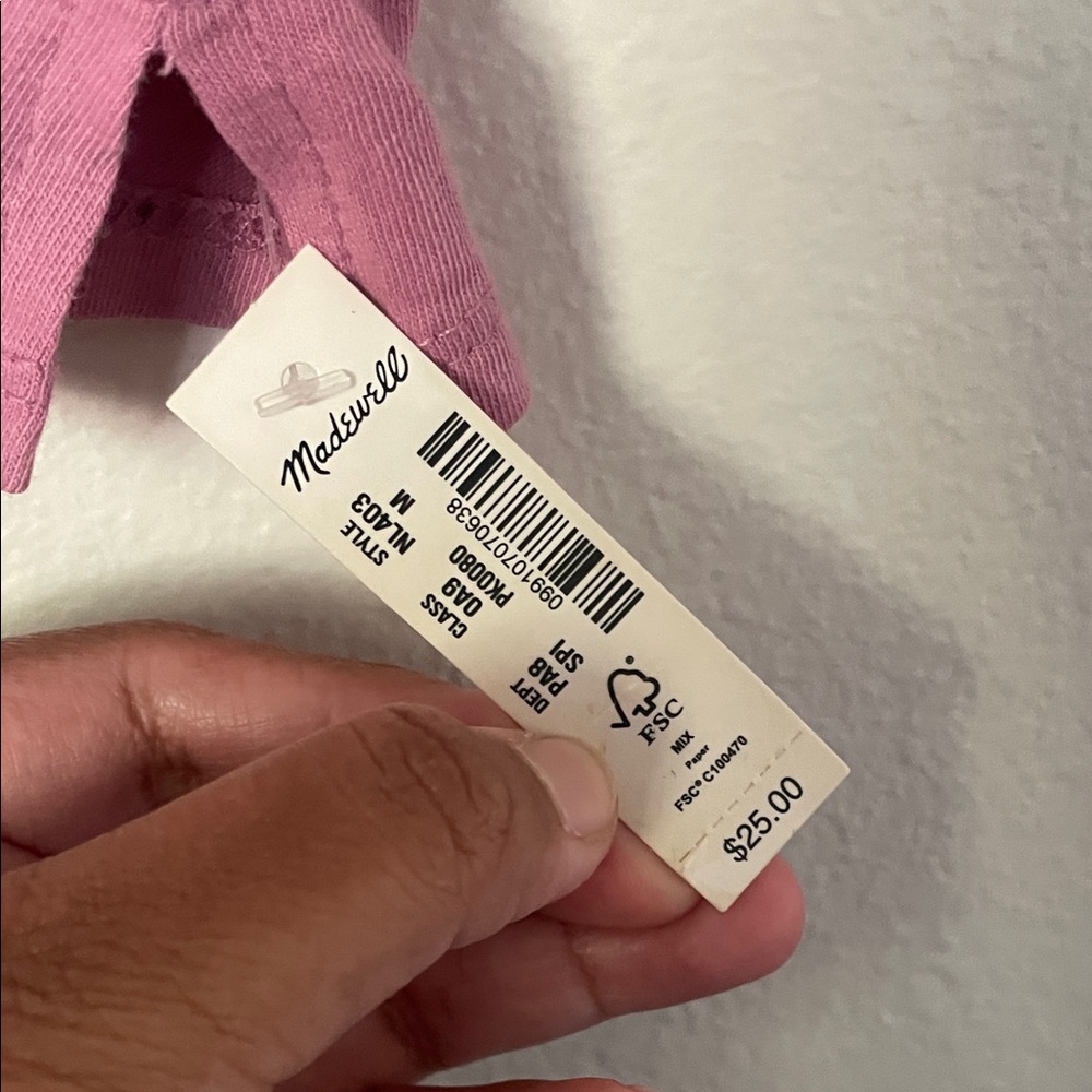 Madewell Mauve Pink Cropped Rib Tank Top - Picture 3 of 4